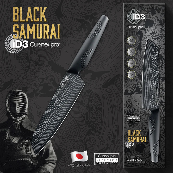 1034438 Cuisine::pro® iD3® Black Samurai™ Santoku Knife 18cm/7"