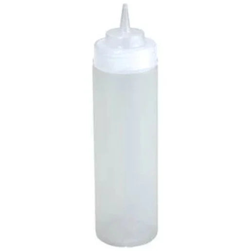 PSW-12 12 oz. Clear Wide Mouth Squeeze Bottle - 6/Pack